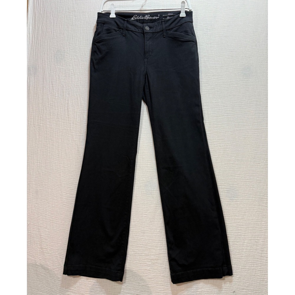 Eddie Bauer Curvy Fit Trouser Pants Black Women's Size 6‎ Bootcut Stretch